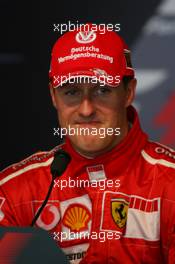 02.07.2006 Indianapolis, USA,  Michael Schumacher (GER), Scuderia Ferrari -Press conference, Formula 1 World Championship, Rd 10, United States Grand Prix, Sunday