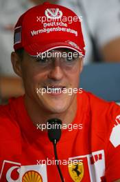 29.06.2006 Indianapolis, USA,  Michael Schumacher (GER), Scuderia Ferrari - Formula 1 World Championship, Rd 10, United States Grand Prix, Thursday Press Conference