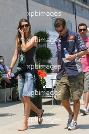 29.06.2006 Indianapolis, USA,  Tiago Monteiro (POR), Midland MF1 Racing with his girlfriend - Formula 1 World Championship, Rd 10, United States Grand Prix, Thursday