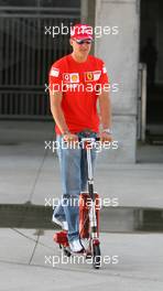 29.06.2006 Indianapolis, USA,  Michael Schumacher (GER), Scuderia Ferrari arrives at the Press Conference - Formula 1 World Championship, Rd 10, United States Grand Prix, Thursday