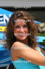29.06.2006 Indianapolis, USA,  A Renault F1 Girl - Formula 1 World Championship, Rd 10, United States Grand Prix, Thursday