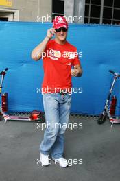 29.06.2006 Indianapolis, USA,  Michael Schumacher (GER), Scuderia Ferrari arrives at the Press Conference - Formula 1 World Championship, Rd 10, United States Grand Prix, Thursday