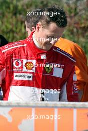 02.02.2006 Valencia, Spain,  Michael Schumacher (GER), Scuderia Ferrari - stopped on the track - Formula One Testing, Circuito Ricardo Tormo (ESP)