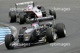 20.05.2006 Oschersleben, Germany,  Romain Grosjean (SUI), Signature-Plus, Dallara F305 Mercedes, leads Kohei Hirate (JPN), Manor Motorsport, Dallara F305 Mercedes - F3 Euro Series 2006 at Motorsport Arena Oschersleben