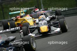 20.08.2006 Nürburg, Germany,  Sébastien Buemi (SUI), ASL Mücke Motorsport, Dallara F305 / Mercedes, ahead of Peter Elkmann (GER), Jo Zeller Racing, Dallara F306 Opel - F3 Euro Series 2006 at Nürburgring