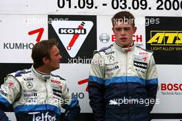 02.09.2006 Zandvoort, The Netherlands,  Podium, Paul di Resta (GBR), ASM Formula 3, Dallara F305 Mercedes (1st, right), Giedo van der Garde (NED), ASM Formula 3, Dallara F305 Mercedes (2nd, left) - F3 Euro Series 2006 at Zandvoort, The Netherlands
