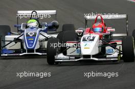 02.09.2006 Zandvoort, The Netherlands,  Ronayne O'Mahony (IRL), Prema Powerteam, Dallara F305 Mercedes and Filip Salaquarda (CZE), Team I.S.R., Dallara F306 Opel, fighting for position - F3 Euro Series 2006 at Zandvoort, The Netherlands