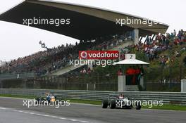 03.09.2006 Zandvoort, The Netherlands,  Charlie Kimball (USA), Signature-Plus, Dallara F306 Mercedes, leads Sebastian Vettel (GER), ASM Formula 3, Dallara F305 Mercedes - F3 Euro Series 2006 at Zandvoort, The Netherlands