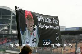 28.10.2006 Hockenheim, Germany,  Flag for the new 2006 Euro F3 Series champion: Paul di Resta (GBR), ASM Formula 3, Dallara F305 Mercedes - F3 Euro Series 2006 at Hockenheimring