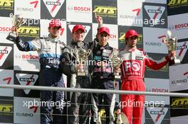 29.10.2006 Hockenheim, Germany,  Podium, Jonathan Summerton (USA), ASL Mücke Motorsport, Dallara F305 Mercedes (1st, center), Giedo van der Garde (NED), ASM Formula 3, Dallara F305 Mercedes (2nd, left) and Sébastien Buemi (SUI), ASL Mücke Motorsport, Dallara F305 / Mercedes (3rd, right) - F3 Euro Series 2006 at Hockenheimring