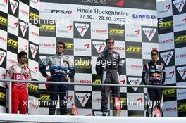 29.10.2006 Hockenheim, Germany,  Podium, Jonathan Summerton (USA), ASL Mücke Motorsport, Dallara F305 Mercedes (1st, center), Giedo van der Garde (NED), ASM Formula 3, Dallara F305 Mercedes (2nd, left) and Sébastien Buemi (SUI), ASL Mücke Motorsport, Dallara F305 / Mercedes (3rd, right) - F3 Euro Series 2006 at Hockenheimring