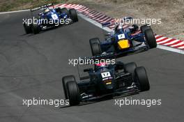 06.08.2006 Zandvoort, The Netherlands,  Romain Grosjean (FRA), Signature Plus, Dallara F305 Mercedes, leads Sebastien Vettel (GER), ASM F3, Dallara F305 Mercedes and Bruno Senna (BRA), Double R Racing, Dallara F306 Mercedes - Masters of Formula 3 at Circuit Park Zandvoort