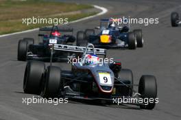 06.08.2006 Zandvoort, The Netherlands,  Kohei Hirate (JPN), Manor Motorsport, Dallara F305 Mercedes, leads Romain Grosjean (FRA), Signature Plus, Dallara F305 Mercedes and Sebastien Vettel (GER), ASM F3, Dallara F305 Mercedes - Masters of Formula 3 at Circuit Park Zandvoort