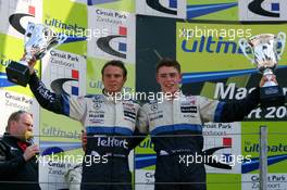 06.08.2006 Zandvoort, The Netherlands,  Paul Di Resta (GBR), ASM F3, Dallara F305 Mercedes (1st, right) and Giedo van der Garde (NED), ASM F3, Dallara F305 Mercedes (2nd, left) - Masters of Formula 3 at Circuit Park Zandvoort