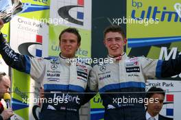 06.08.2006 Zandvoort, The Netherlands,  Paul Di Resta (GBR), ASM F3, Dallara F305 Mercedes (1st, right) and Giedo van der Garde (NED), ASM F3, Dallara F305 Mercedes (2nd, left) - Masters of Formula 3 at Circuit Park Zandvoort