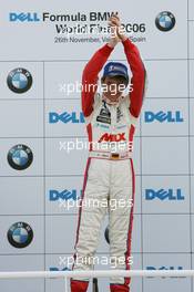 26.11.2006 Valencia, Spain, Sunday, Race, Podium, Winner, Christian Vietoris (GER), Josef Kaufmann Racing - DELL Formula BMW World Final 2006, 23th - 26th November, Circuit de la Comunitat Valenciana Ricardo Tormo - For further information please register at www.formulabmwworldfinal-images.com - This image is free for editorial use only. Please use for Copyright/Credit: c BMW AG