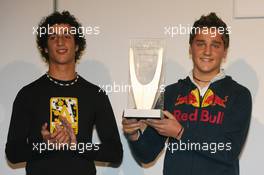 26.11.2006 Valencia, Spain, Sunday, Prize Giving Ceremony, Daniel Ricciardo (AUS), Fortec Motorsport and Stefano Coletti (MCO), EuroInternational - DELL Formula BMW World Final 2006, 23th - 26th November, Circuit de la Comunitat Valenciana Ricardo Tormo - For further information please register at www.formulabmwworldfinal-images.com - This image is free for editorial use only. Please use for Copyright/Credit: c BMW AG