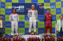 13.05.2006 Barcelona, Spain,  3rd place Lewis Hamilton (GBR), ART Grand Prix, 1st Alexandre Premat (FRA), ART Grand Prix and 3rd Michael Ammermüller (GER), Arden International - GP2 Championship, Rd.7 & 8