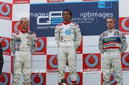 06.05.2006 Nurburgring, Germany,  Podium L-R, Alexandre Premat (FRA), ART Grand Prix with Lewis Hamilton (GBR), ART Grand Prix and Adam Carroll (GBR), Racing Engineering - GP2 Championship, Rd.5 & 6