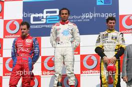 07.05.2006 Nurburgring, Germany,  Nicolas Lapierre (FRA), Arden International with Lewis Hamilton (GBR), ART Grand Prix and José María López (ARG), Super Nova International - GP2 Championship, Rd.5 & 6