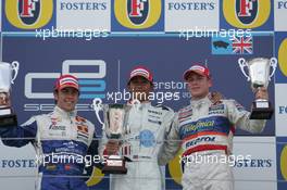 10-11.06.2006 Silverstone, England,  L-R Felix Porteiro (ESP), Campos Racing , Lewis Hamilton (GBR), ART Grand Prix and Adam Carroll (GBR), Racing Engineering - GP2 Championship