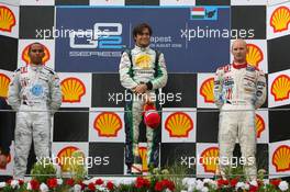 05.08.2006 Budapest, Hungary, Winner, Nelson Piquet Jr (BRA), Piquet Sports, 2nd place, Lewis Hamilton (GBR), ART Grand Prix, Alexandre Premat (FRA), ART Grand Prix - GP2 Championship