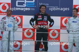 09.09.2006 Monza, Italy, Podium, 1st, Giorgio Pantano (ITA), Petrol Ofisi FMS International, 2nd, Lewis Hamilton (GBR), ART Grand Prix, 3rd, Clivio Piccione, (MCO), DPR - GP2 Championship