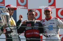 09.09.2006 Monza, Italy, Podium, Giorgio Pantano (ITA), Petrol Ofisi FMS International, Nelson Piquet Jr (BRA), Piquet Sports, Lewis Hamilton (GBR), ART Grand Prix - GP2 Championship