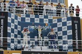 08.04.2006 Valencia, Spain,  L-R Lewis Hamilton (GBR), ART Grand Prix with Nelson Piquet Jr (BRA), Piquet Sports and Adrian Valles (ESP), Campos Racing - GP2 Championship, Rd.1, Podium