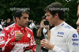 08.07.2006 Goodwood, England,  Marc Gene (ESP) Ferrari and Mark Webber (AUS) Williams - Goodwood Festival of Speed, Goodwood, UK