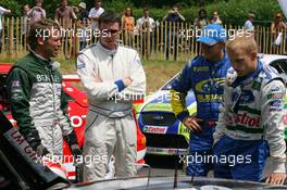 08.07.2006 Goodwood, England,  Tom Kristensen (DEN), Marco Martin (EST), Petter Solberg (NOR) Subaru Impreza WRC  and Miko Hirvonen - Goodwood Festival of Speed, Goodwood, UK