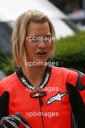 08.07.2006 Goodwood, England,  The Daughter of Lord March takes a 2 seater Moto GP ride - Goodwood Festival of Speed, Goodwood, UK