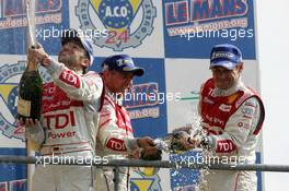 14-18.06.2006 Le Mans, France,  1st place car 8, AUDI SPORT TEAM JOEST (GER), LM P1, AUDI (5499T), F.BIELA (GER), E.PIRRO (ITA), M.WERNER (GER), celebrate on the podium - Le Mans 24 Hours