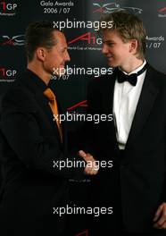 30.04.2007 London, England,  Michael Schumacher (Formula1 World Champion) and World Cup of Motorsport winner for Team Germany, Nico Hülkenberg, Driver of A1Team Germany - A1GP World Cup of Motorsport 2006/07, Gala Awards, Royal Court og Justice, London - Copyright A1GP - Free for editorial usage