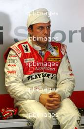 20.04.2007 Hockenheim, Germany,  Christian Abt (GER), Audi Sport Team Phoenix, Audi A4 DTM sitting in a very, very relaxed way on a toolbox in his garage - DTM 2007 at Hockenheimring (Deutsche Tourenwagen Masters)