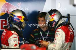 20.04.2007 Hockenheim, Germany,  Mattias Ekström (SWE), Audi Sport Team Abt Sportsline (left) and Martin Tomczyk (GER), Audi Sport Team Abt Sportsline (right) - DTM 2007 at Hockenheimring (Deutsche Tourenwagen Masters)