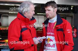 20.04.2007 Hockenheim, Germany,  Martin Tomczyk (GER), Audi Sport Team Abt Sportsline, Audi A4 DTM in conversation with his engineer. - DTM 2007 at Hockenheimring (Deutsche Tourenwagen Masters)