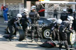 22.04.2007 Hockenheim, Germany,  Mika Häkkinen (FIN), Team HWA AMG Mercedes, AMG Mercedes C-Klasse, driving away after a pitstop - DTM 2007 at Hockenheimring (Deutsche Tourenwagen Masters)