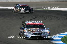 22.04.2007 Hockenheim, Germany,  Paul di Resta (GBR), Persson Motorsport AMG Mercedes, AMG Mercedes C-Klasse, leads Timo Scheider (GER), Audi Sport Team Abt Sportsline, Audi A4 DTM - DTM 2007 at Hockenheimring (Deutsche Tourenwagen Masters)