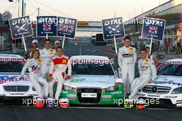 19.05.2007 Klettwitz, Germany,  The British drivers in the DTM. From left to right: Susie Stoddart (GBR), Mücke Motorsport AMG Mercedes, Portrait, Gary Paffett (GBR), Persson Motorsport AMG Mercedes, Portrait, Adam Carroll (GBR), TME, Portrait, Paul di Resta (GBR), Persson Motorsport AMG Mercedes, Portrait and Jamie Green (GBR), Team HWA AMG Mercedes, Portrait - DTM 2007 at Eurospeedway Lausitz (Lausitzring)