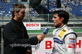 19.05.2007 Klettwitz, Germany,  Bruno Spengler (CDN), Team HWA AMG Mercedes, Portrait (1st), being interviewed for ARD television - DTM 2007 at Eurospeedway Lausitz (Lausitzring)