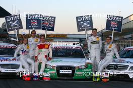 19.05.2007 Klettwitz, Germany,  The British drivers in the DTM. From left to right: Susie Stoddart (GBR), Mücke Motorsport AMG Mercedes, Portrait, Gary Paffett (GBR), Persson Motorsport AMG Mercedes, Portrait, Adam Carroll (GBR), TME, Portrait, Paul di Resta (GBR), Persson Motorsport AMG Mercedes, Portrait and Jamie Green (GBR), Team HWA AMG Mercedes, Portrait - DTM 2007 at Eurospeedway Lausitz (Lausitzring)