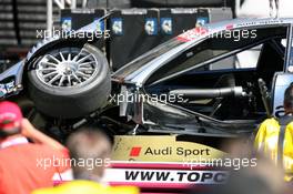20.05.2007 Klettwitz, Germany,  The damaged car of Alexandre Premat (FRA), Audi Sport Team Phoenix, Audi A4 DTM - DTM 2007 at Eurospeedway Lausitz (Lausitzring)