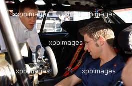 20.05.2007 Klettwitz, Germany,  In the early morning there was a press photocall of Mattias Ekström (SWE), Audi Sport Team Abt Sportsline, Audi A4 DTM and Red Bull F1 Racing test driver Michael Ammermüller (GER) and their own Red Bull vehicles. - DTM 2007 at Eurospeedway Lausitz (Lausitzring)