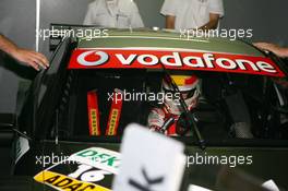 09.06.2007 Fawkham, England,  Tom Kristensen (DNK), Audi Sport Team Abt Sportsline, testing if he is fit to drive again after his crash in Hockenheim. He drives a Audi DTM taxi car on Saturday afternoon. During a press conference on Monday June 11th 2007 he will announce if he will continue his racing carreer or retire. - DTM 2007 at Brands Hatch