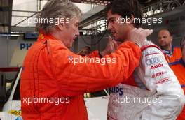 22.06.2007 Nürnberg, Germany,  Lucas Luhr (GER), Audi Sport Team Rosberg, Audi A4 DTM participated as a "victim" in an extrication practice by the DMSB. His back was secured through the roof of the car and he was pulled out sideways. - DTM 2007 at Norisring