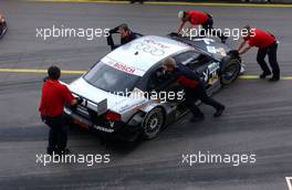 23.06.2007 Nürnberg, Germany,  Car of Christian Abt (GER), Audi Sport Team Phoenix, Audi A4 DTM being pushed back. - DTM 2007 at Norisring