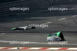 24.06.2007 Nürnberg, Germany,  Parts of the car of Vanina Ickx (BEL), TME, Audi A4 DTM, on the track after her crash - DTM 2007 at Norisring