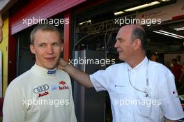 14.07.2007 Scarperia, Italy,  Mattias Ekström (SWE), Audi Sport Team Abt Sportsline, Portrait (left) and Dr. Wolfgang Ullrich (GER), Audi's Head of Sport (right) - DTM 2007 at Autodromo Internazionale del Mugello