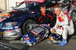 27.07.2007 Zandvoort, The Netherlands,  Martin Tomczyk (GER), with an electric RC car, races against his team mate Mattias Ekström (SWE), in a real Audi A4 DTM car. The DTM car won.... just! - DTM 2007 at Circuit Park Zandvoort